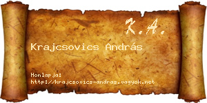 Krajcsovics András névjegykártya
