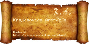 Krajcsovics András névjegykártya