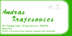 andras krajcsovics business card