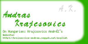 andras krajcsovics business card